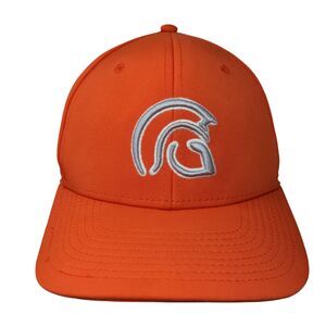Dome Headwear Fitted Hat Orange Small/Medium Embroidered Logo Trojan